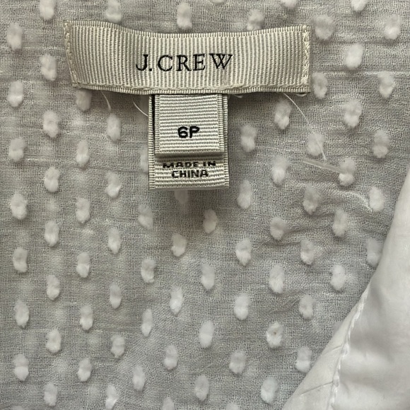 J.Crew White Swiss Dot Top, Sz 6P - Picture 2 of 4